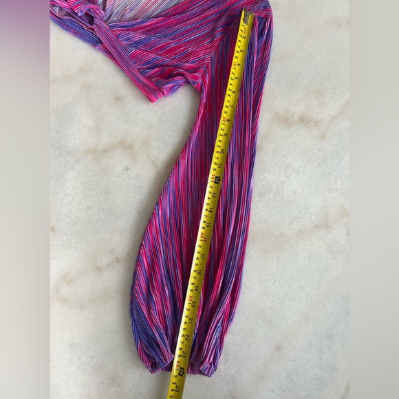 Matching Set! Cotton Candy Hot Pink Purple Long Sleeve Wrap Top Maxi Skirt Vacay - Picture 14 of 14